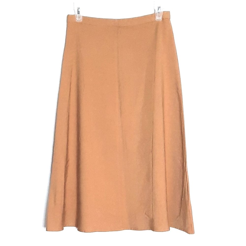 MNG Faux Button Down, Tan A-Line Flare Skirt, Perfect for the Season